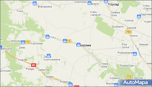 mapa Sułoszowa, Sułoszowa na mapie Targeo