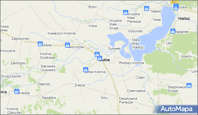 mapa Sułów powiat zamojski, Sułów powiat zamojski na mapie Targeo
