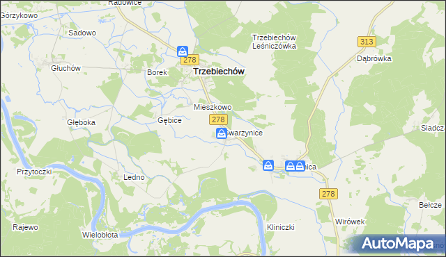 mapa Swarzynice, Swarzynice na mapie Targeo