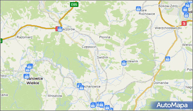 mapa Świdnik gmina Marciszów, Świdnik gmina Marciszów na mapie Targeo