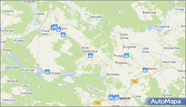 mapa Świdno gmina Krasocin, Świdno gmina Krasocin na mapie Targeo