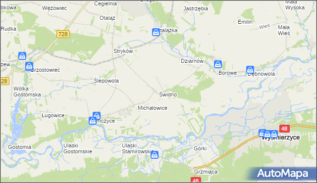 mapa Świdno gmina Mogielnica, Świdno gmina Mogielnica na mapie Targeo