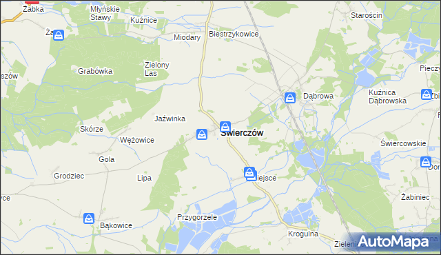 mapa Świerczów powiat namysłowski, Świerczów powiat namysłowski na mapie Targeo