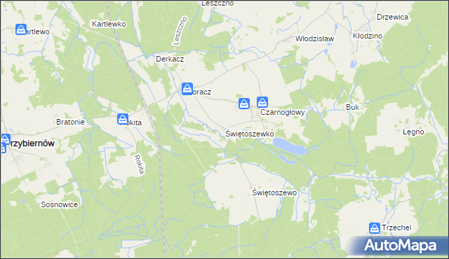 mapa Świętoszewko, Świętoszewko na mapie Targeo