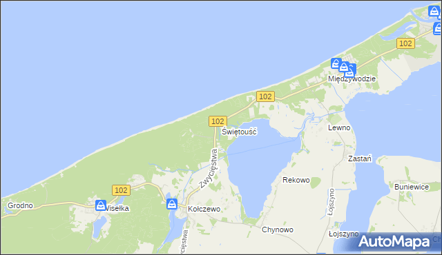 mapa Świętouść, Świętouść na mapie Targeo