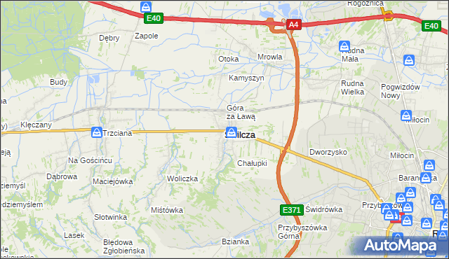 mapa Świlcza, Świlcza na mapie Targeo