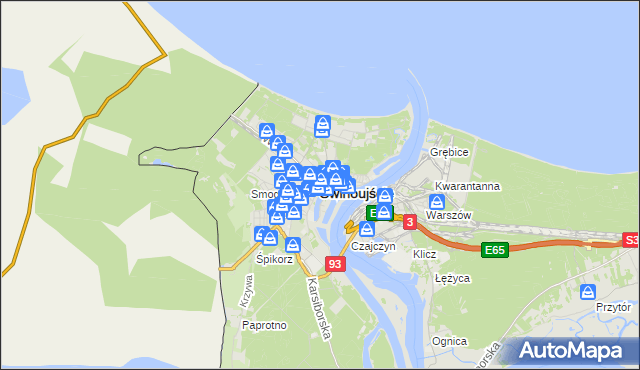 mapa Świnoujście, Świnoujście na mapie Targeo