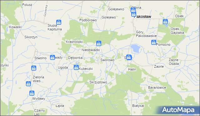 mapa Sworowo, Sworowo na mapie Targeo