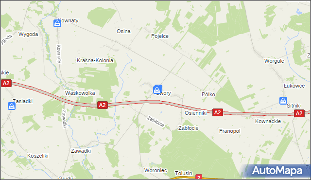 mapa Swory, Swory na mapie Targeo