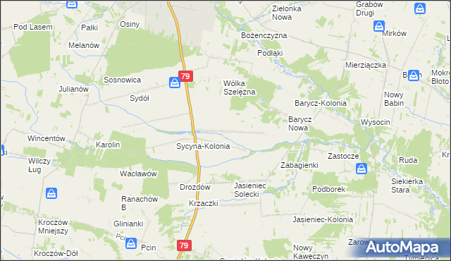 mapa Sycyna Północna, Sycyna Północna na mapie Targeo