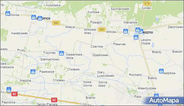 mapa Szadkówek, Szadkówek na mapie Targeo