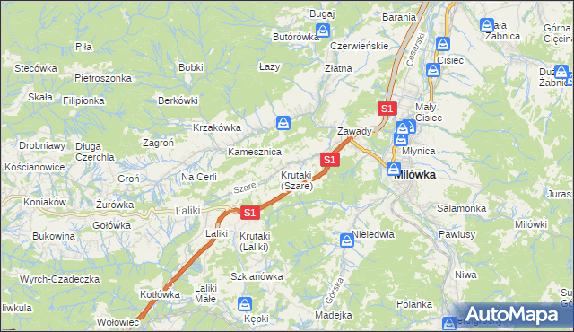 mapa Szare, Szare na mapie Targeo