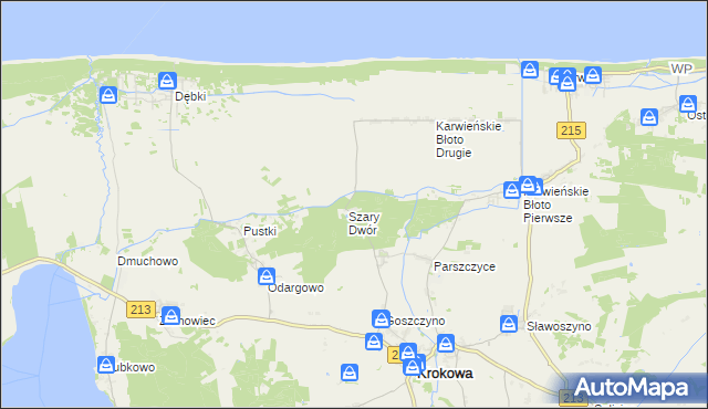 mapa Szary Dwór, Szary Dwór na mapie Targeo