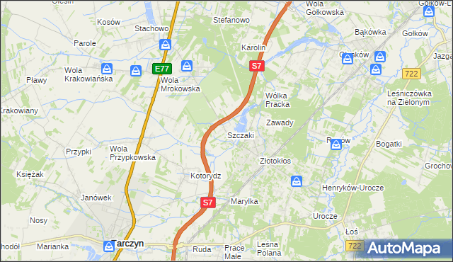 mapa Szczaki, Szczaki na mapie Targeo