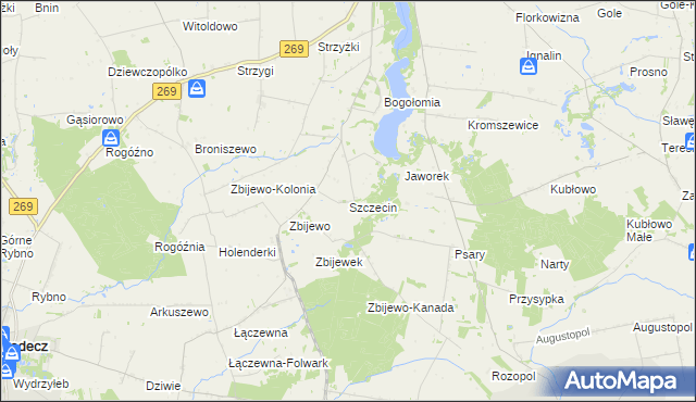 mapa Szczecin gmina Chodecz, Szczecin gmina Chodecz na mapie Targeo