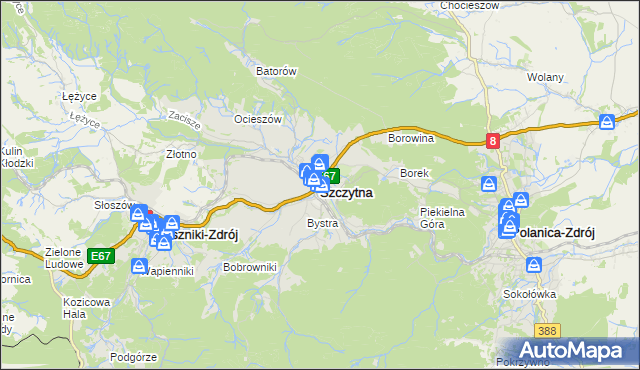 mapa Szczytna powiat kłodzki, Szczytna powiat kłodzki na mapie Targeo