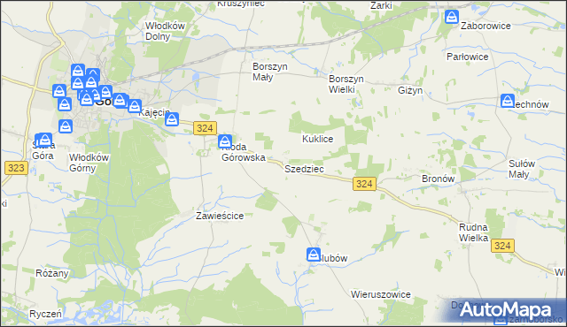 mapa Szedziec, Szedziec na mapie Targeo