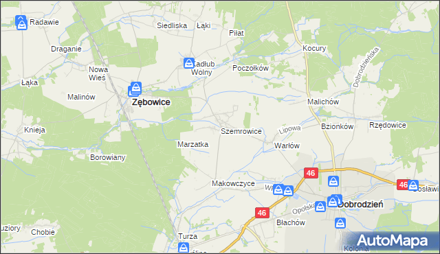 mapa Szemrowice, Szemrowice na mapie Targeo