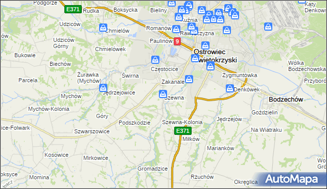 mapa Szewna, Szewna na mapie Targeo