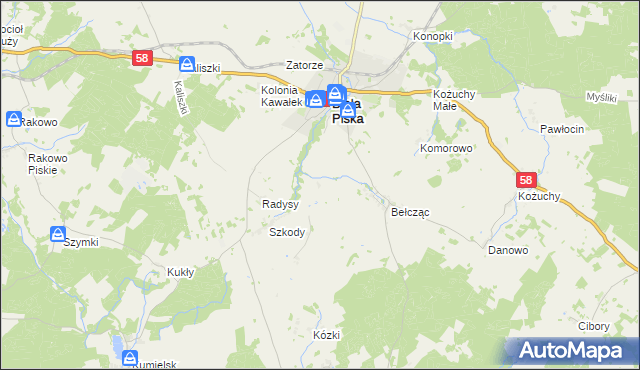 mapa Szkody-Kolonia, Szkody-Kolonia na mapie Targeo