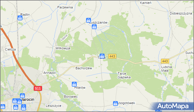 mapa Tarce, Tarce na mapie Targeo