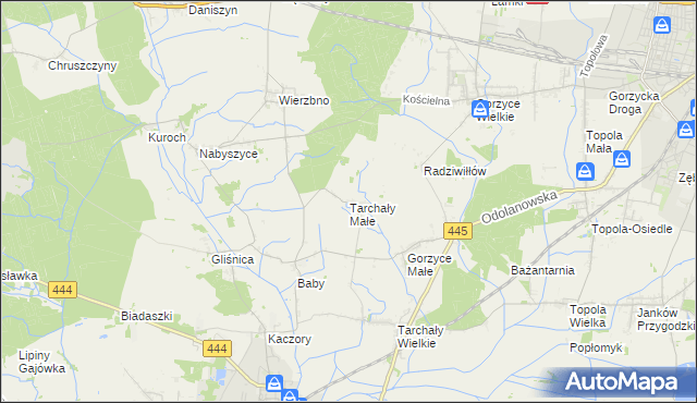 mapa Tarchały Małe, Tarchały Małe na mapie Targeo