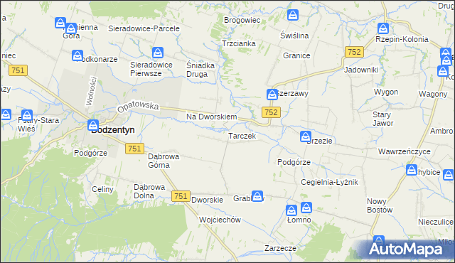 mapa Tarczek, Tarczek na mapie Targeo
