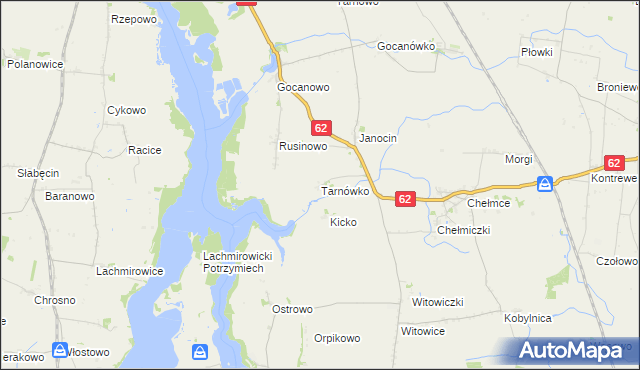mapa Tarnówko gmina Kruszwica, Tarnówko gmina Kruszwica na mapie Targeo
