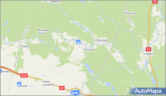 mapa Tarnowo gmina Szydłowo, Tarnowo gmina Szydłowo na mapie Targeo