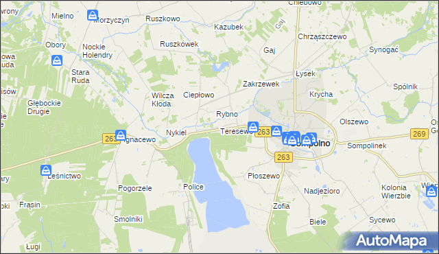 mapa Teresewo, Teresewo na mapie Targeo