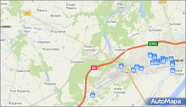 mapa Terespol Pomorski, Terespol Pomorski na mapie Targeo