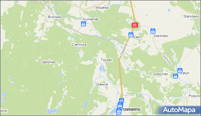 mapa Toczek, Toczek na mapie Targeo