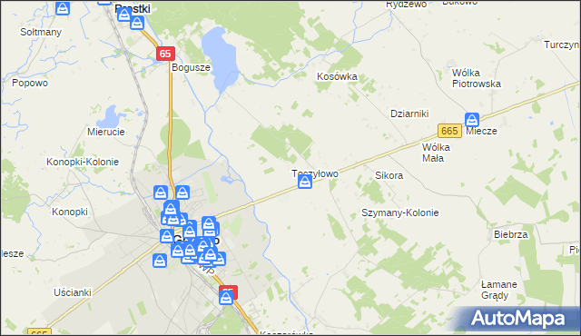 mapa Toczyłowo, Toczyłowo na mapie Targeo