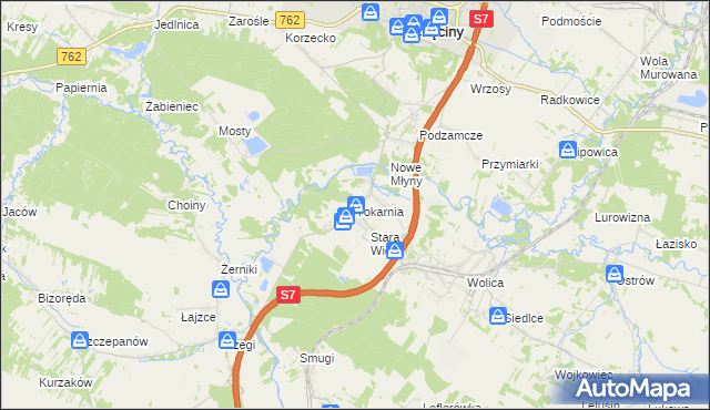 mapa Tokarnia gmina Chęciny, Tokarnia gmina Chęciny na mapie Targeo