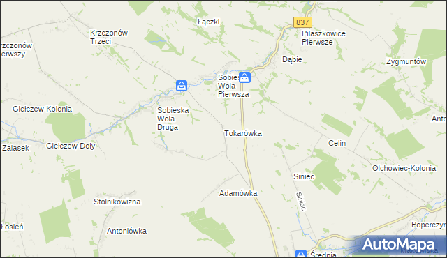 mapa Tokarówka, Tokarówka na mapie Targeo