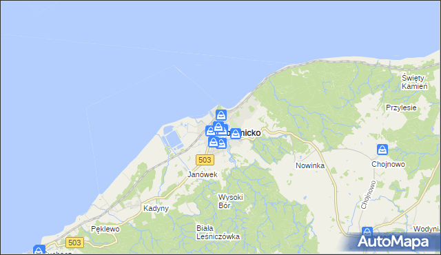 mapa Tolkmicko, Tolkmicko na mapie Targeo