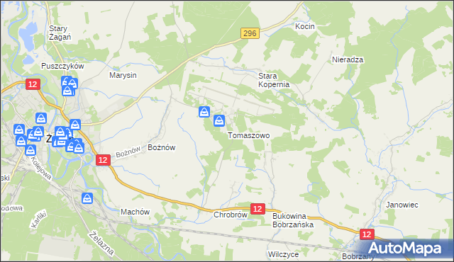 mapa Tomaszowo, Tomaszowo na mapie Targeo