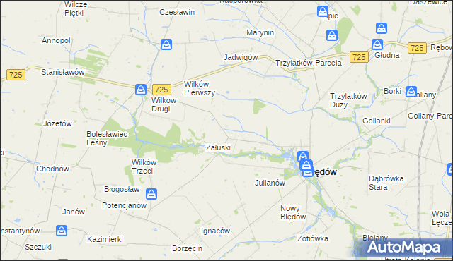 mapa Tomczyce gmina Błędów, Tomczyce gmina Błędów na mapie Targeo