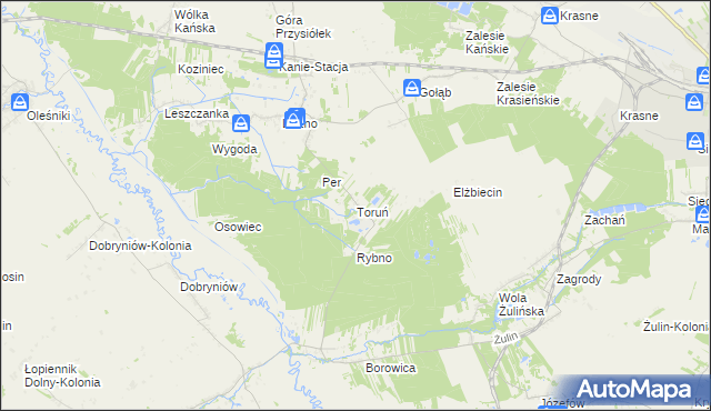mapa Toruń gmina Rejowiec Fabryczny, Toruń gmina Rejowiec Fabryczny na mapie Targeo