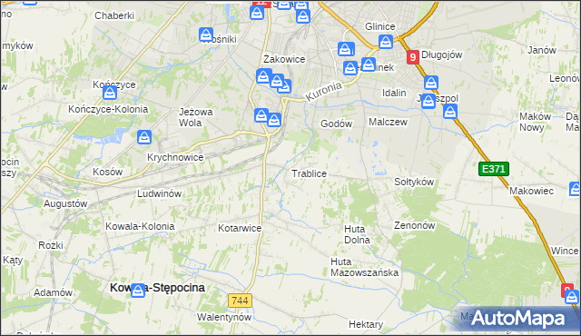 mapa Trablice, Trablice na mapie Targeo