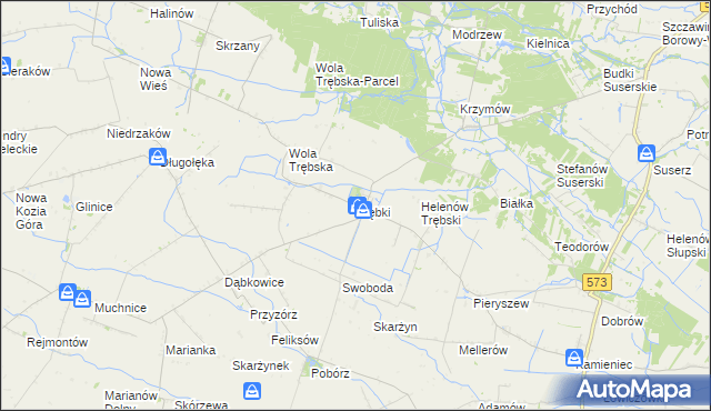 mapa Trębki, Trębki na mapie Targeo