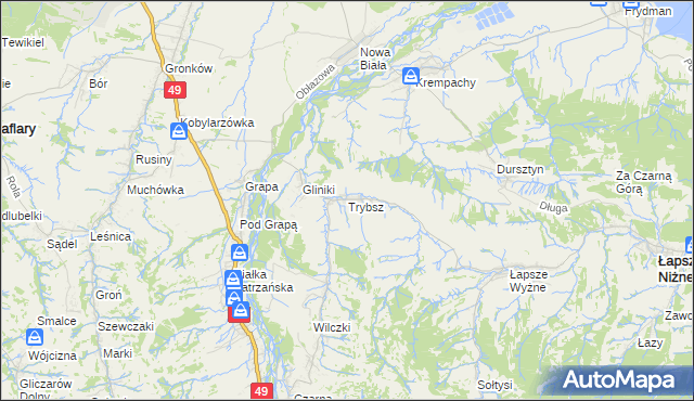mapa Trybsz, Trybsz na mapie Targeo