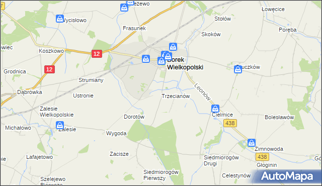 mapa Trzecianów, Trzecianów na mapie Targeo