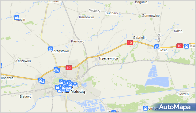 mapa Trzeciewnica, Trzeciewnica na mapie Targeo