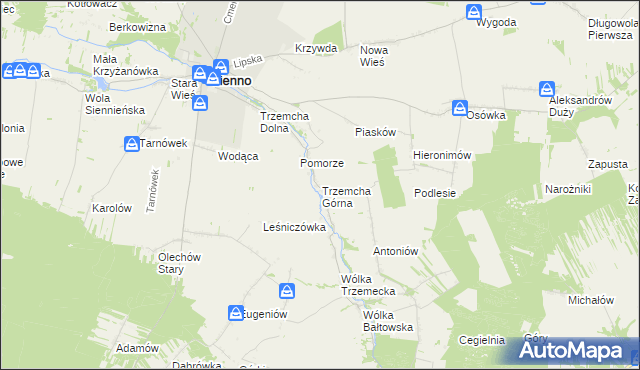 mapa Trzemcha Górna, Trzemcha Górna na mapie Targeo