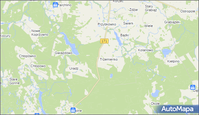 mapa Trzemienko, Trzemienko na mapie Targeo