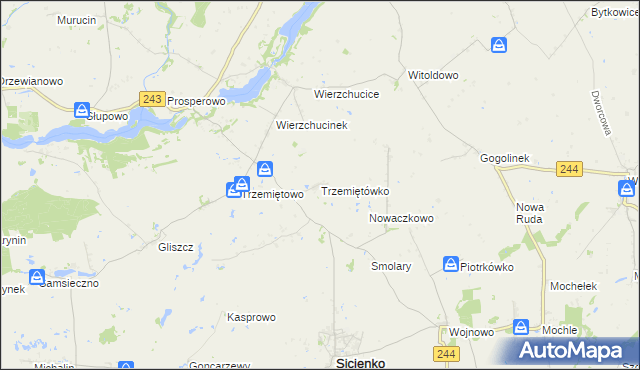 mapa Trzemiętówko, Trzemiętówko na mapie Targeo