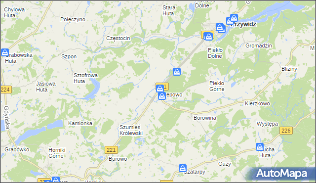mapa Trzepowo gmina Przywidz, Trzepowo gmina Przywidz na mapie Targeo