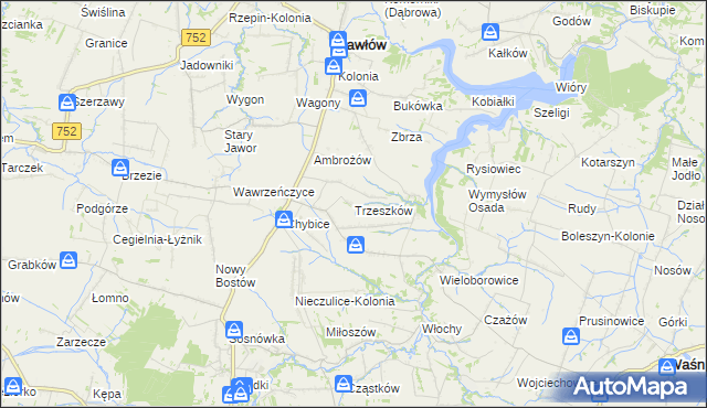 mapa Trzeszków, Trzeszków na mapie Targeo