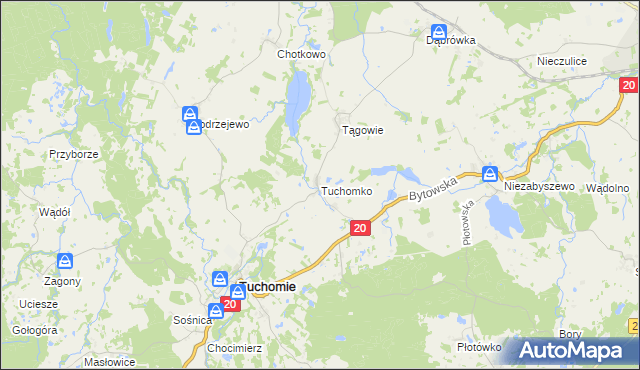mapa Tuchomko, Tuchomko na mapie Targeo
